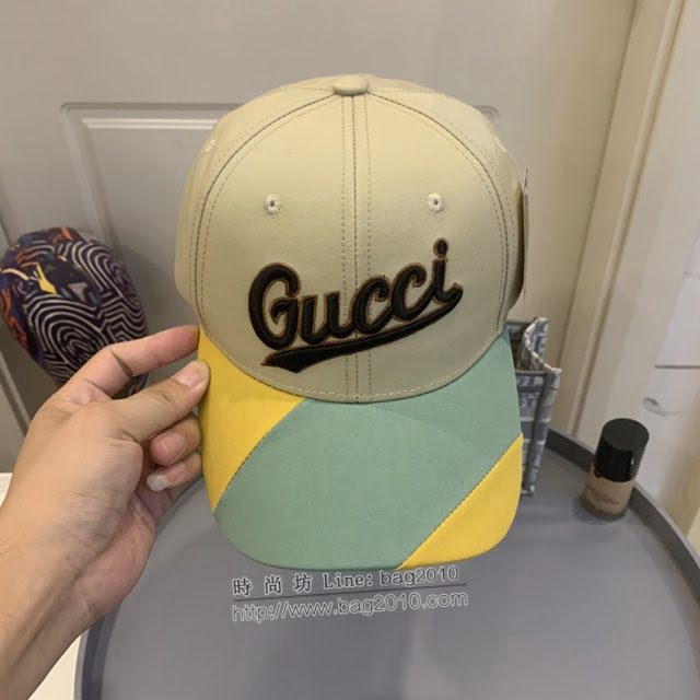 Gucci爆款男士帽子 古馳拼接經典棒球帽鴨舌帽  mm1705